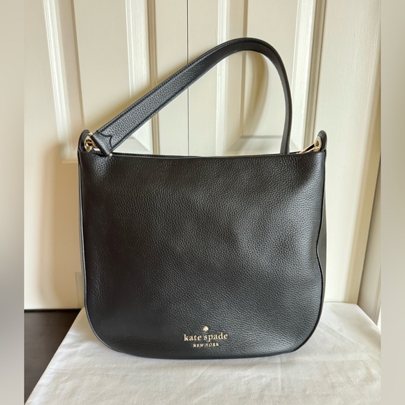KATE SPADE New York Black Leather Medium Shoulder Bag NWOT - Picture 2 of 10